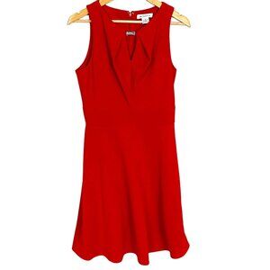 Liz Claiborne Sleeveless Fit-and-Flare Ottoman Knit Dress Red Size 8 Career New